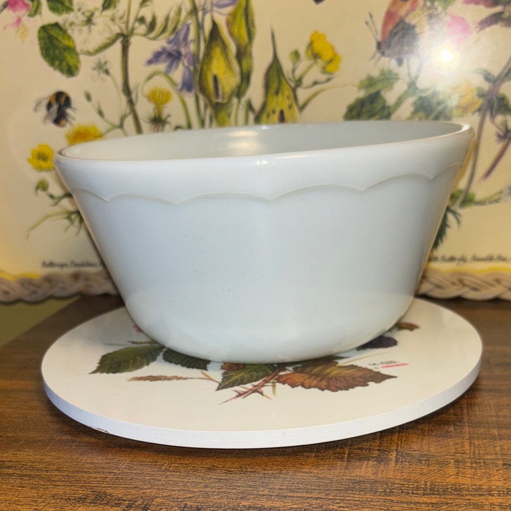 1950’s MilkGlass White Scalloped Bowl
